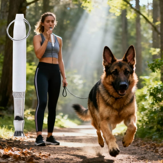 Adjustable Frequency Dog Training Whistle for Obedience Recall and Behavior Modification with Silent Sound Technology