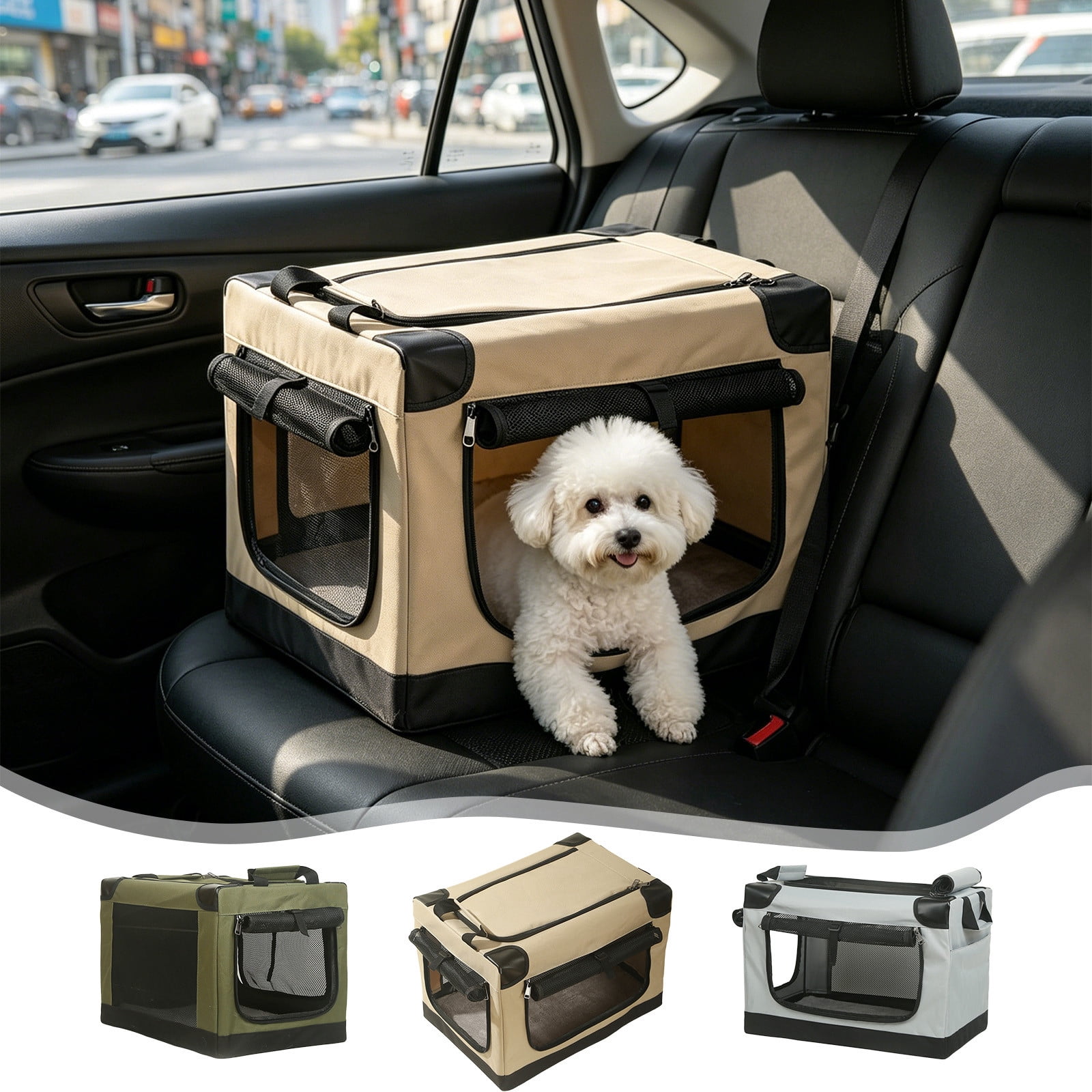 Pet Travel Carrier Cage Foldable Dog Cat Kennel - Portable Pet Playpen Tent, Mesh Window, Lightweight Indoor Outdoor Crate, Easy Clean, Versatile Use
