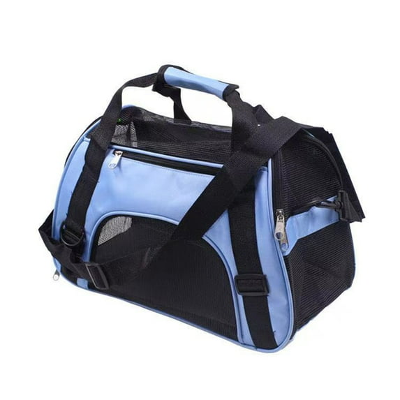 wecan Large Portable Soft-Sided Pet Carrier with Detachable Shoulder Strap, Blue, 15 lb Limit