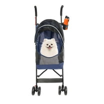 Pet Travel Stroller,Foldable Dog Cat Jogger Stroller, Cat Stroller Small Dog Stroller with 4 Wheels,Breathable & Visible Mesh for Walking, Shopping,Traveling (Blue)