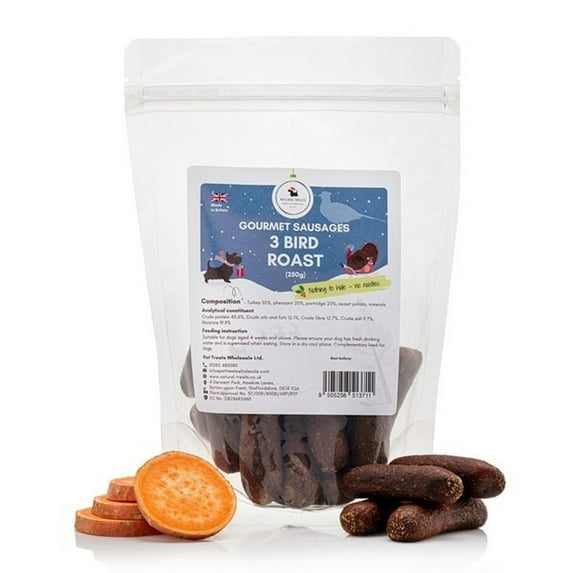 Pet Treats Wholesale Gourmet 3 Bird Roast Sausage 250g