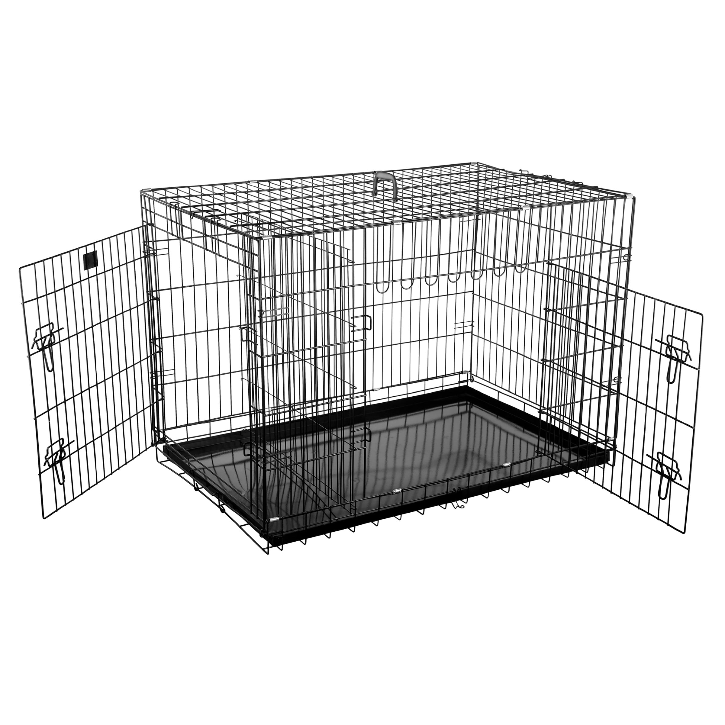 Pet Trex 42" Folding Pet Crate Kennel Wire Cage for Dogs Cats or