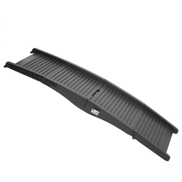 Black 60-Inch Tri-Fold Nonslip Dog Ramp with Raised Sides