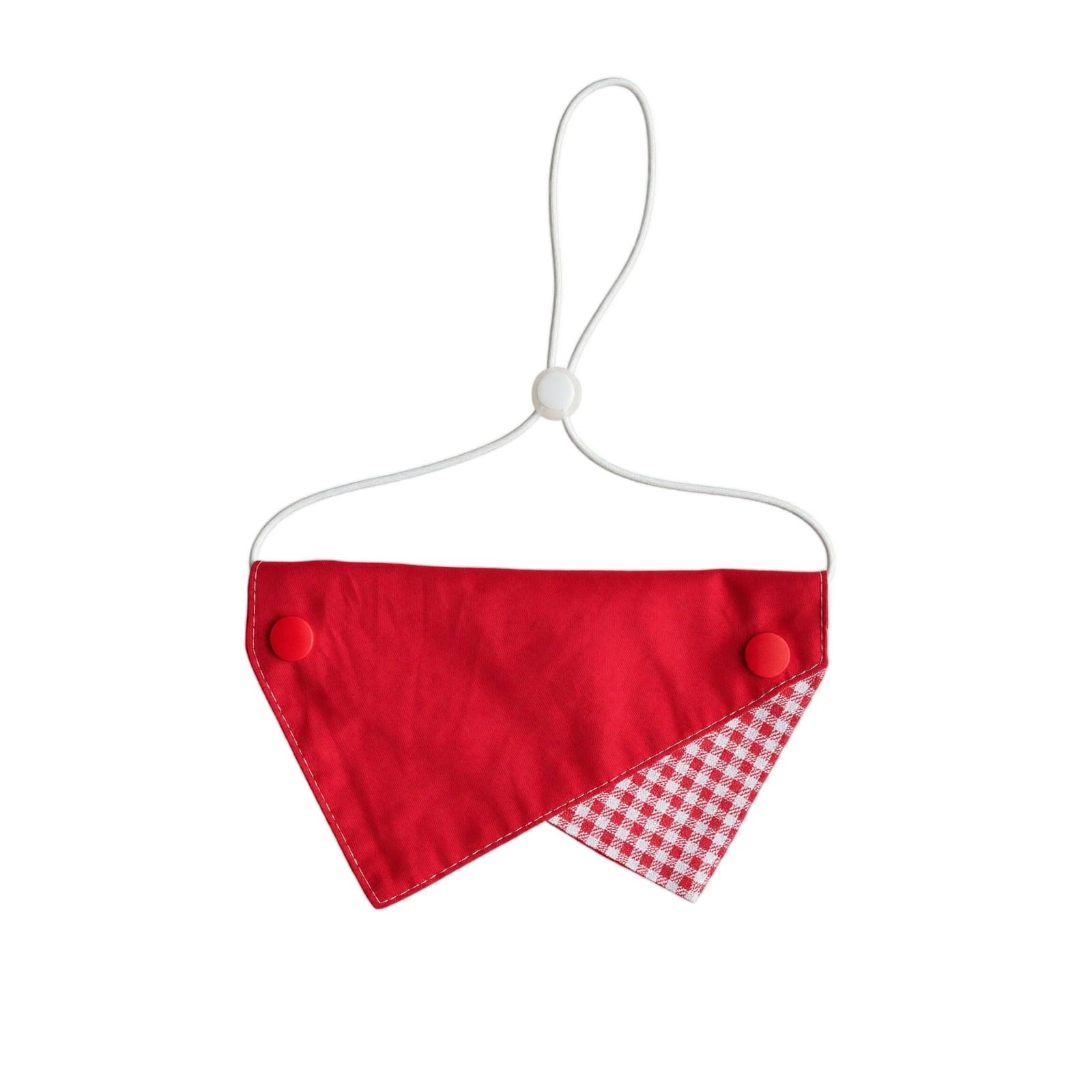Pet Triangular Bandana Bib with Snap Button Closure and Plaid Lining, 1 ...