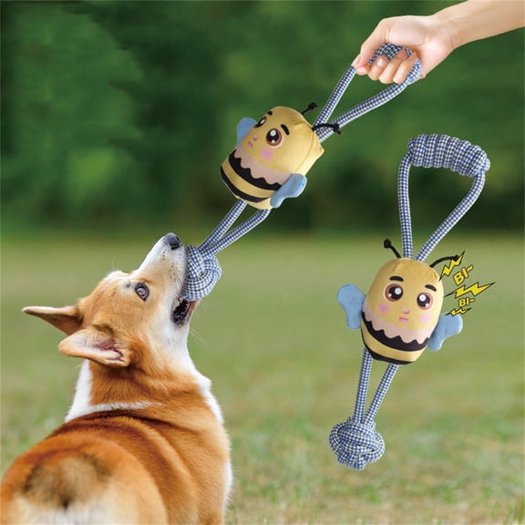 Pet Tug-of-War Interactive Knot-Tying Toys for Dogs of All Sizes, Durable and Fun, Great for Training and Christmas Games-as shown
