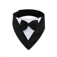 thumbnail image 1 of Pet Tuxedo Bandana with Bow Tie, Adjustable Elegant Formal Neckwear Collar Accessory for Dogs Cats, Perfect for Wedding Party All Breeds Black L, 1 of 8