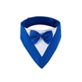 thumbnail image 1 of Pet Tuxedo Bandana with Bow Tie, Adjustable Elegant Formal Neckwear Collar Accessory for Dogs Cats, Perfect for Wedding Party All Breeds Blue L, 1 of 8