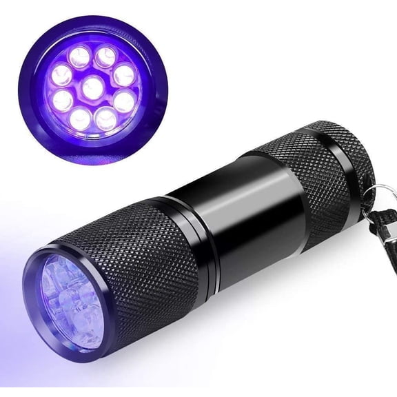 Black Light, 12 LEDs 395nm UV Blacklight Flashlights Detector for Pets Urine and Stains - 1 Pack