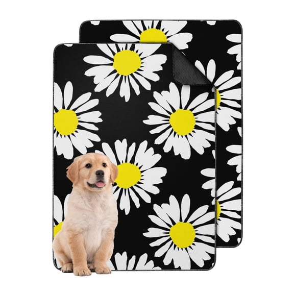 Pet Urine Mats Washable 24x35 Inch 2-Pack, Highly Absorbent Reusable Dog Wee Pads with Secure Fit Bottom for Use on Concrete & in Carriers