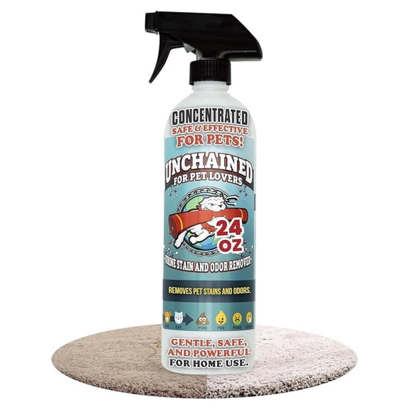 Pet Urine Stain & Odor Remover Spray - 24oz - Oxygen Cleaner for Carpets, Upholstery & Concrete - Professional Strength Pet Stain Remover for Dog & Cat