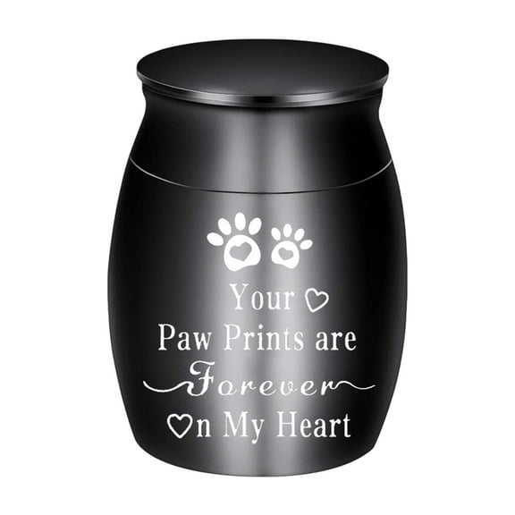 Pet Urn for Cats and Dogs - Aluminum Alloy Memorial Jar with Screw Closure for Ashes, Elegant Velvet Bag Included, Lasting Tribute to Your Beloved Pet