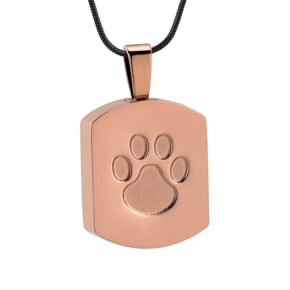 Pet Urn Cremation Jewelry Urn Necklace for Ashes for Pet Paw Print Memorial Ash Jewelry Keepsake Pendant Dog Urns For Ashes-Coffee Gold