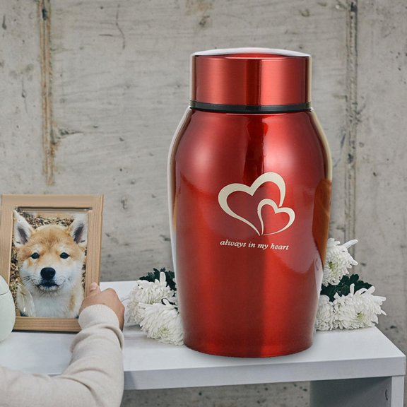 Pet Urn Lightweight Storage Container Cremation Urn for Rabbit Kitten Kitty Red
