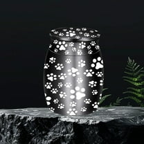 Pet Urn Memorial Aluminum Alloy Pet Ashes Container Engraved Dog Paw Cremation Urn Small Animal Funeral Keepsake Storage Box