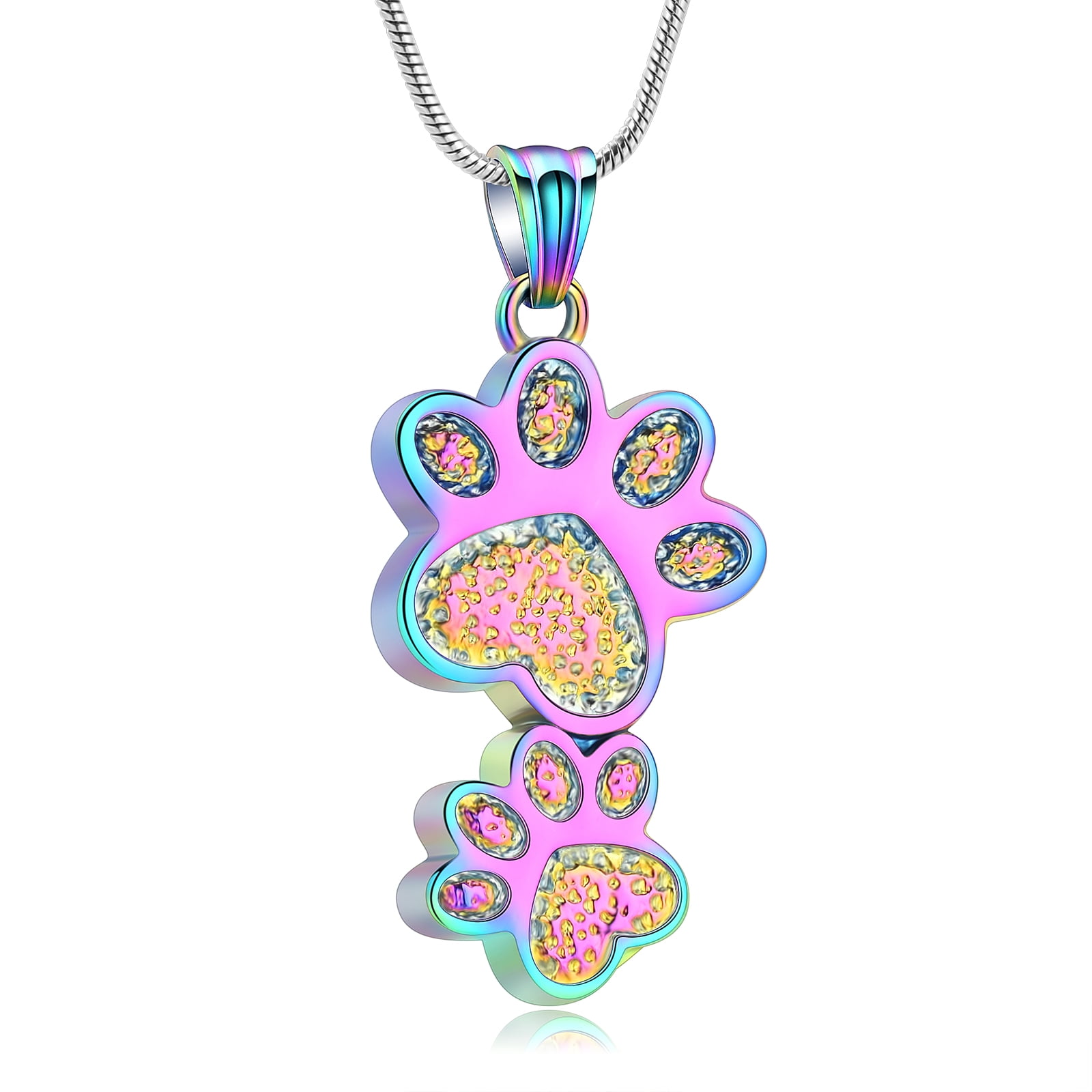 Pet Urn Necklace for Ashes for Dog Paw Print Cremation Jewelry for ...