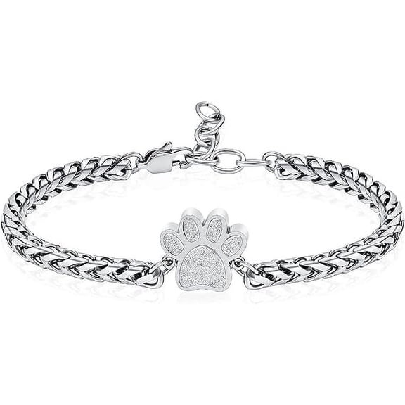 Pet Urn for Ashes Bracelet, Dog/Cat Paw Print Bracelets Cremation Jewelry for Ashes Paw Print Urn Bracelet Memorial Ash Keepsake Cremation Jewelry