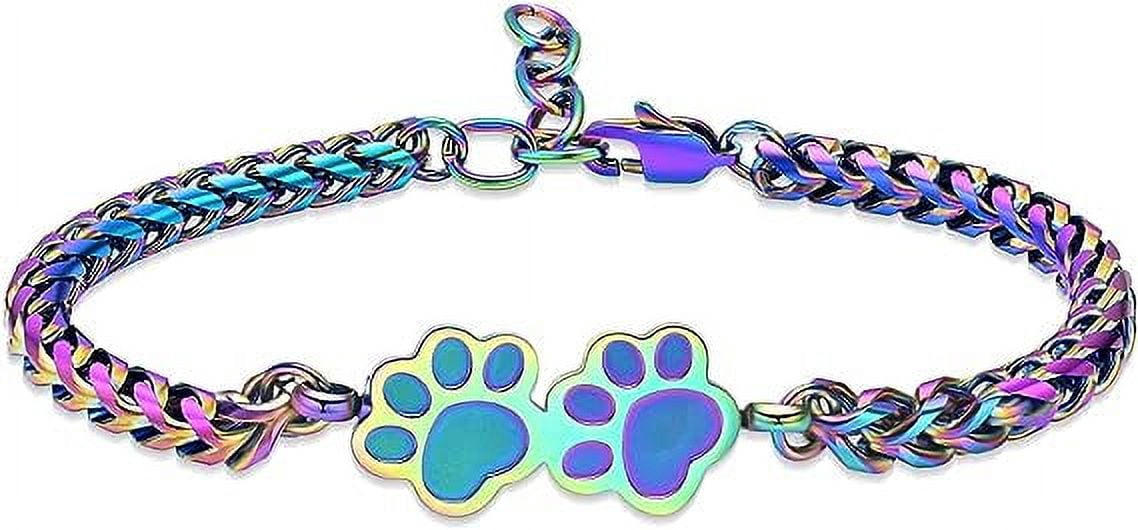Pet Urn for Ashes Bracelet, Dog/Cat Paw Print Bracelets Cremation ...