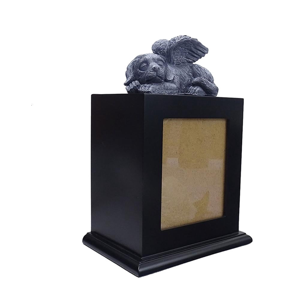 Pet Urn for Ashes Pet Ashes Box with Angelic Dog Statue Ashes Box Funeral Urn