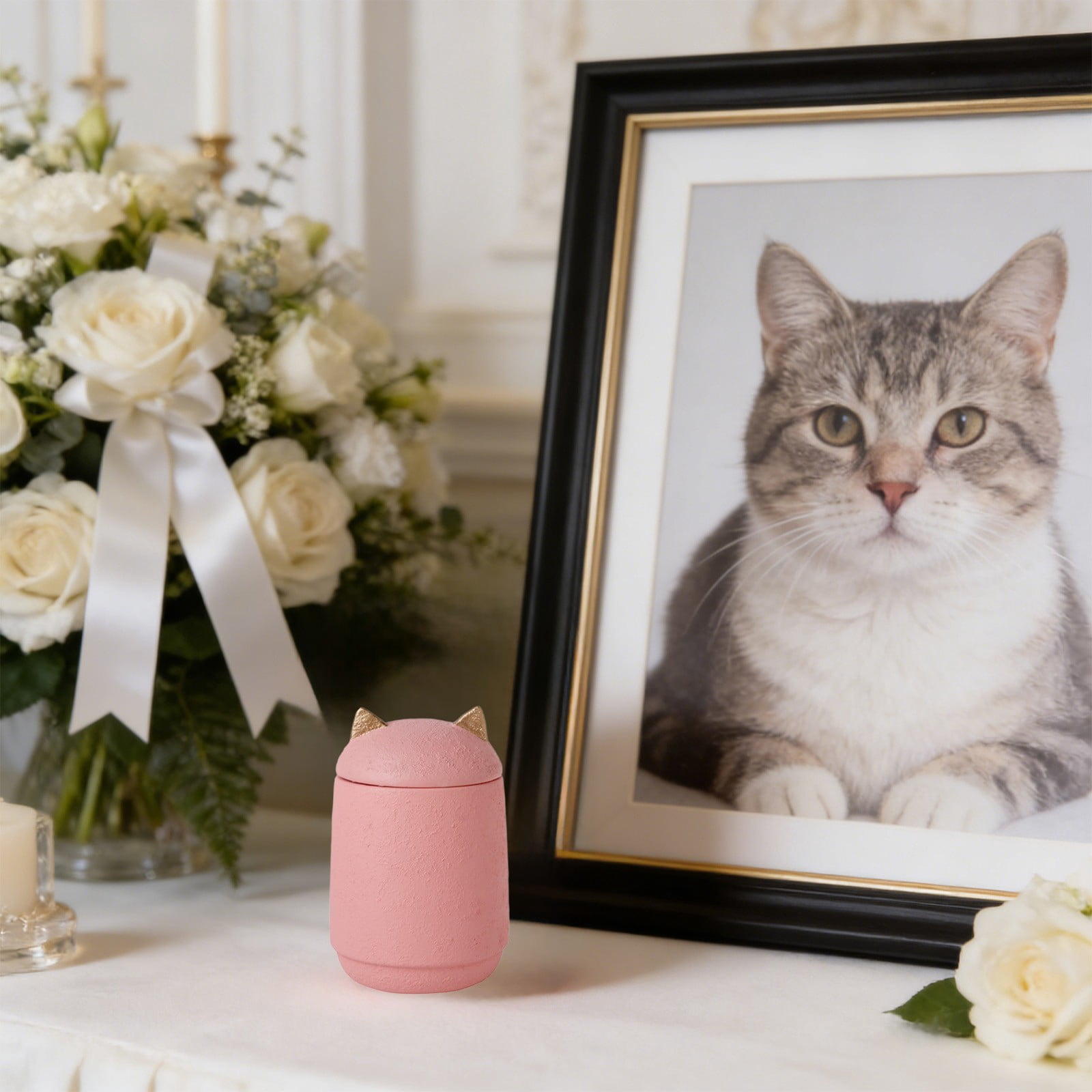 Pet Urns for Dogs and Cats with Secure Seal & Anti-Slip Felt Bottom, Animal Urn for Dog Ashes, Cat Ashes & Any Pet Pink