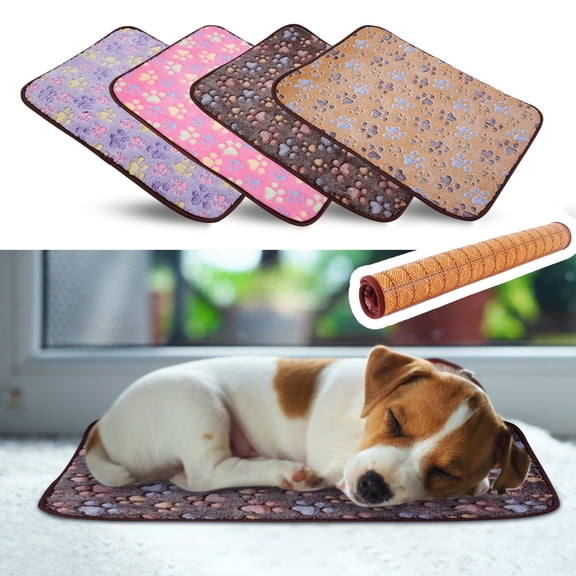 Pet -Use Mat Cushion Summer Comfortable And Cool Fiber Mat Pet Supplies for Senior Pets, Cats & Dogs of All Sizes MBrown