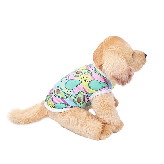 Pet Vest Cartoon Pattern All-match Soft Texture Pet Dog Sleeveless T-shirt Clothes for Summer