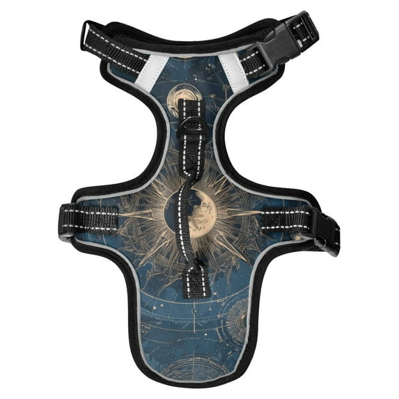 Pet Vest For Walking With Handle Adjustable Reflective Dog Cat Harness Celestial Star Map