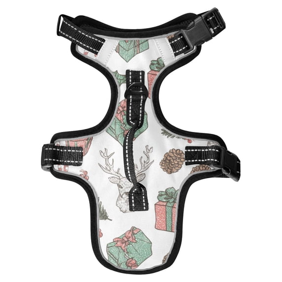 Pet Vest For Walking With Handle Adjustable Reflective Dog Cat Harness Christmas Graffiti