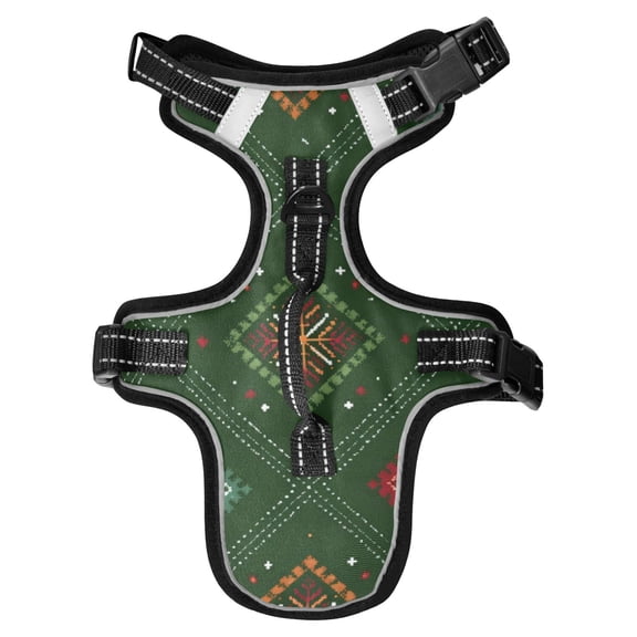 Pet Vest For Walking With Handle Adjustable Reflective Dog Cat Harness Christmas Pattern