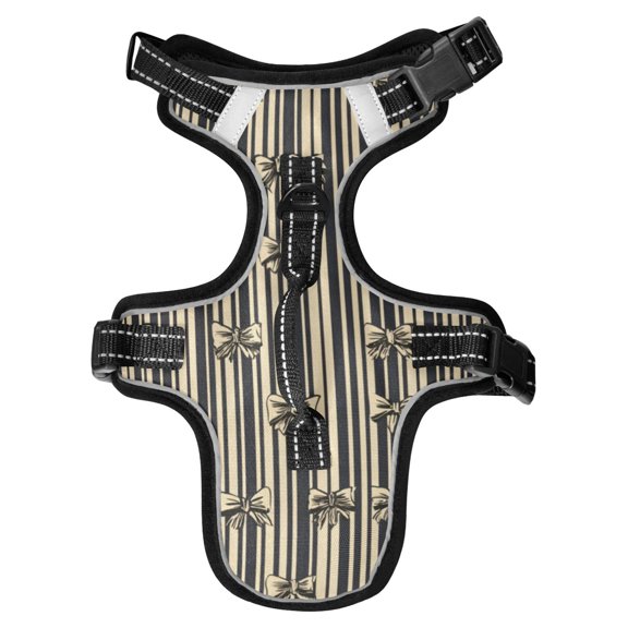 Pet Vest For Walking With Handle Adjustable Reflective Dog Cat Harness Elegant Bow Pattern