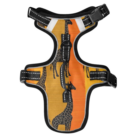 Pet Vest For Walking With Handle Adjustable Reflective Dog Cat Harness Giraffe Stripes Vector