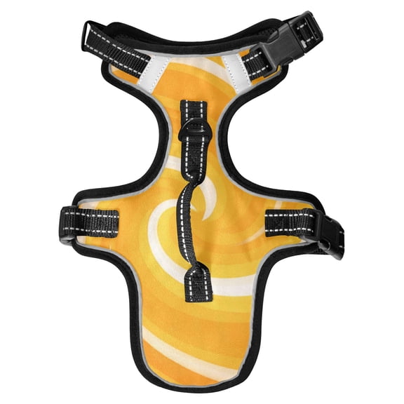 Pet Vest For Walking With Handle Adjustable Reflective Dog Cat Harness Orange and White Background