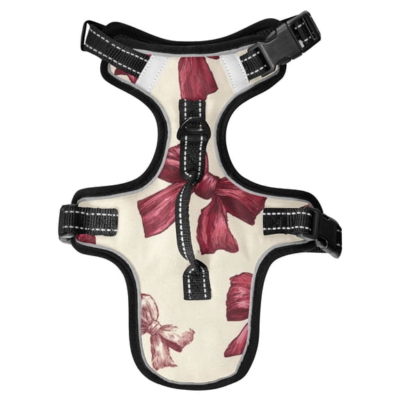 Pet Vest For Walking With Handle Adjustable Reflective Dog Cat Harness Red Bows