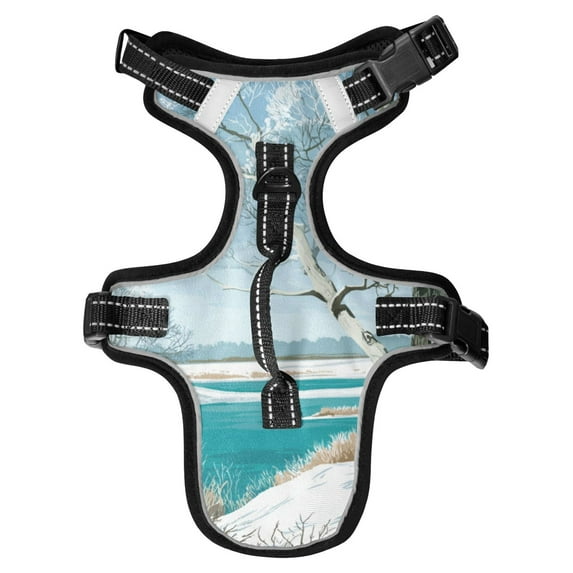 Pet Vest For Walking With Handle Adjustable Reflective Dog Cat Harness Trees and River