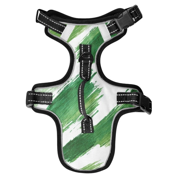Pet Vest For Walking With Handle Adjustable Reflective Dog Cat Harness Watercolor Green Brush