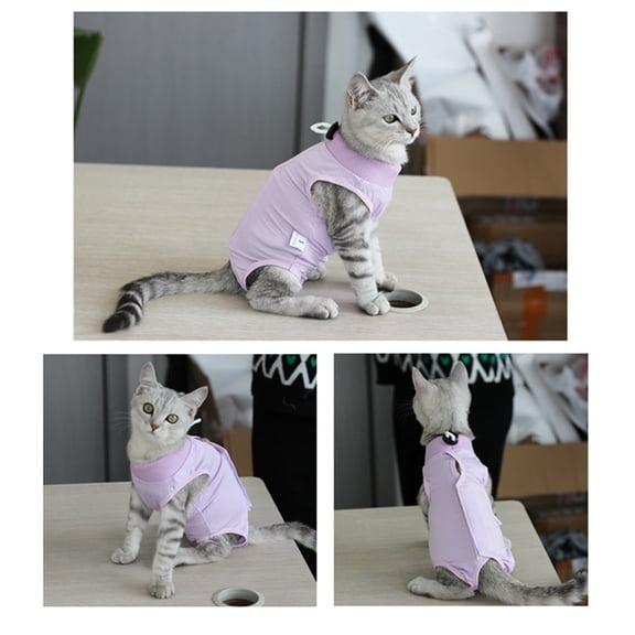 Pet Vest Solid Dog Recovery Suit for Postoperative Use in - Comfortable Post- Vest for Female Male Dogs Cats, 28-34 cm, Purple