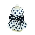thumbnail image 1 of Pet Vest Style Dress Dog Cat Skirt Polka Dot Pattern Bowknot Decor Summer Apparel Breathable Sweet Puppy Clothes with Traction Ring for Daily Wear Photography-S,White, 1 of 7