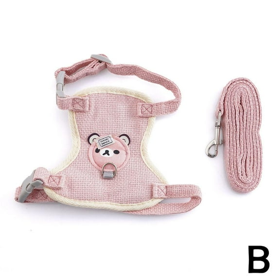 Pet Vest Traction Rope Cartoon Bear Chest Strap Dog Cat Dog Chain Walking E9S9