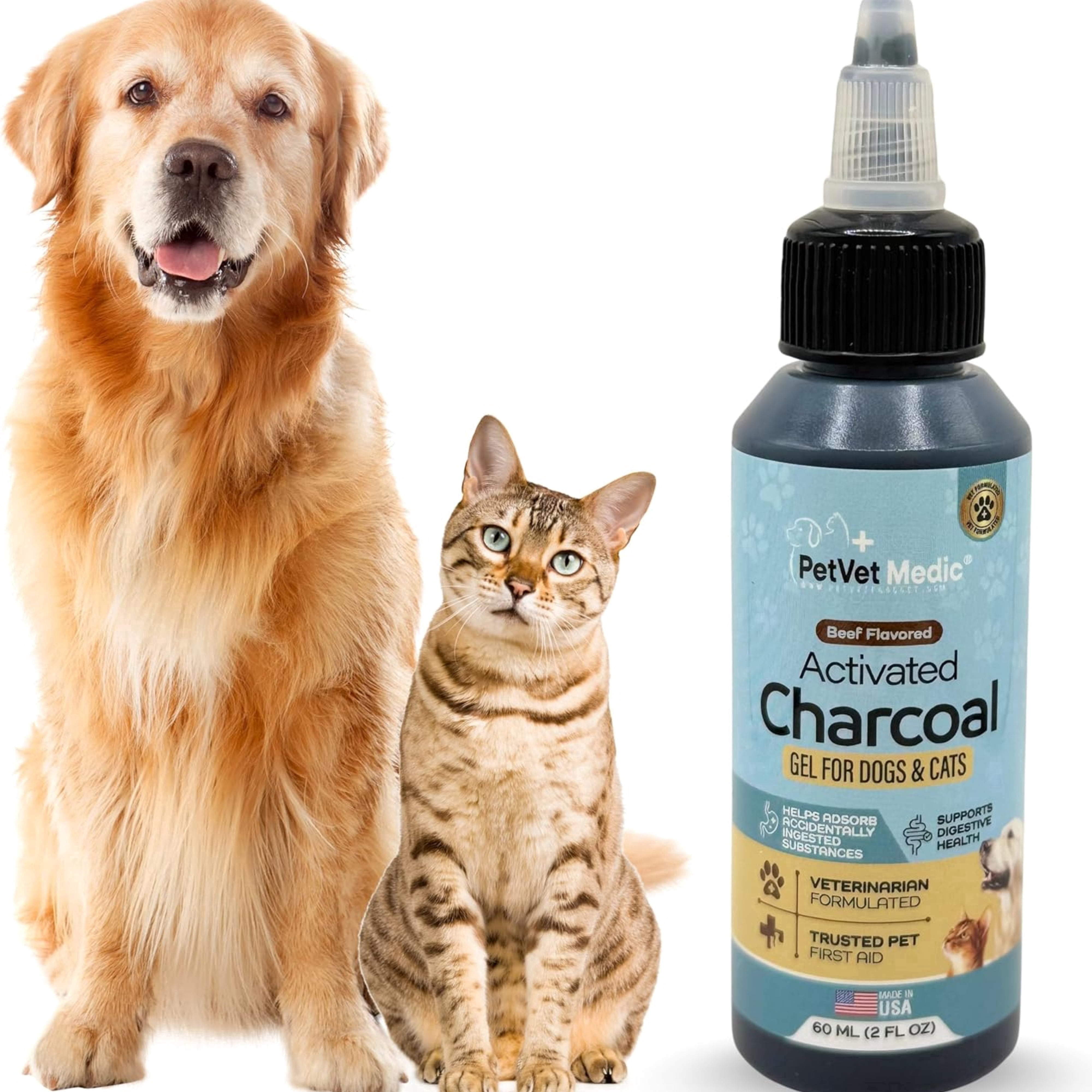 Pet Vet Medic Flavored Activated Charcoal Gel for Dogs & Cats (60ml ...
