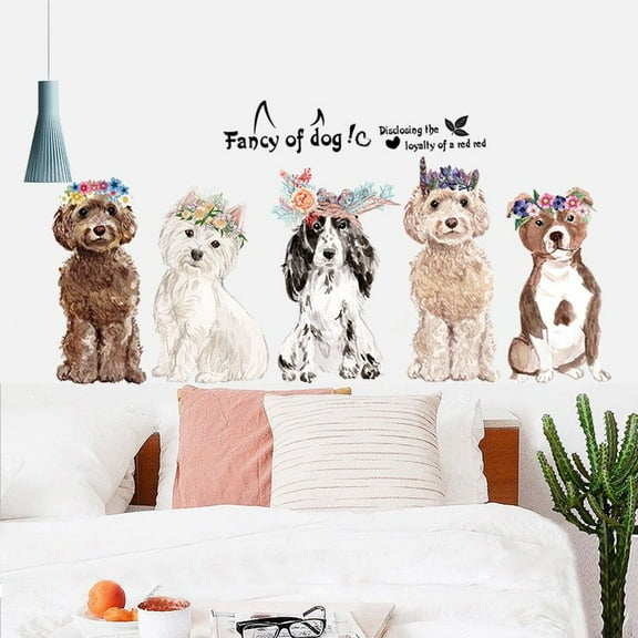Pet Wall Stickers dog wall Stickers DIY Peel and Stick Puppy Dog Wall Decals Cute Animal Nursery Wall Decor Baby Kids Bedroom Art Decoration