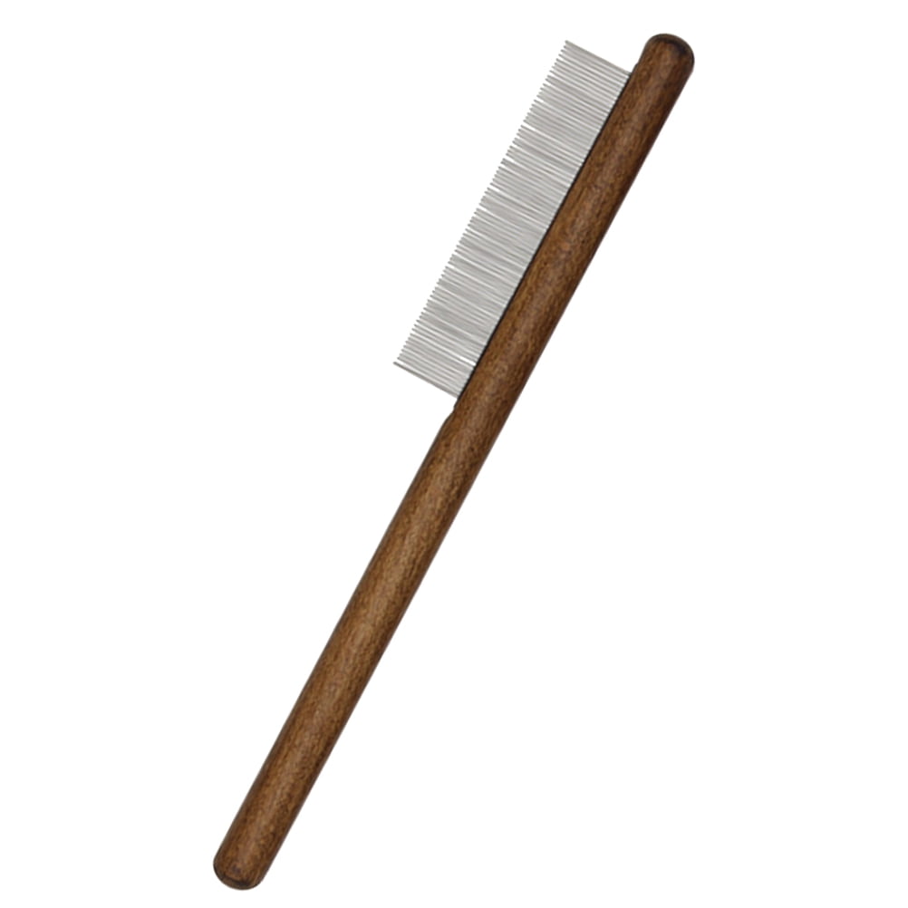 Pet Walnut Round Handle Combs Flea Removal Comb Portable Dog Comb with Fine Teeth Pet Grooming