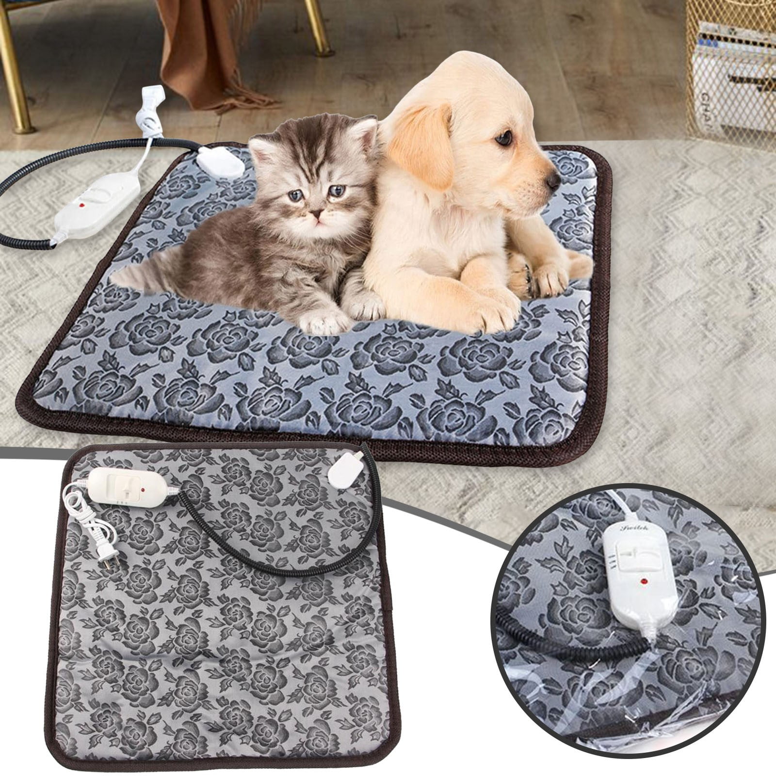 Pet Warm Dog Igloo Heating Pad Pet Self Warming Bed Chicken Coop Heater Pad Smart Pet Heat Pack Cute Cat Bed Pup Rug Blanket Cat Crinkle Mat Rabbit Warmer Sleeping Heating Pad
