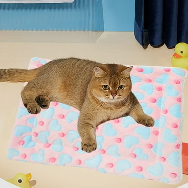 Pet Warming Pad Thickened Cat Bed Pad, Self-Heating Thermal Cat and Dog Bed Mat, Cat Warmer Mat for Feral and Indoor Cats, Gray/ Black 20 X 16 Inches Pink