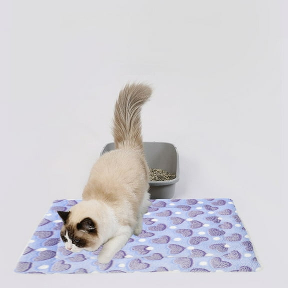 Pet Warming Pad Thickened Pet Pad Fleece Pad Cat Dog Pad Self-Heating Soft Noiseless Washable Portable Pet Bed Fleece Mat Holiday Gifts