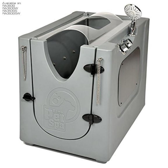 Pet Wash Enclosure with Splash Guard, Wheels & Removable Shelf