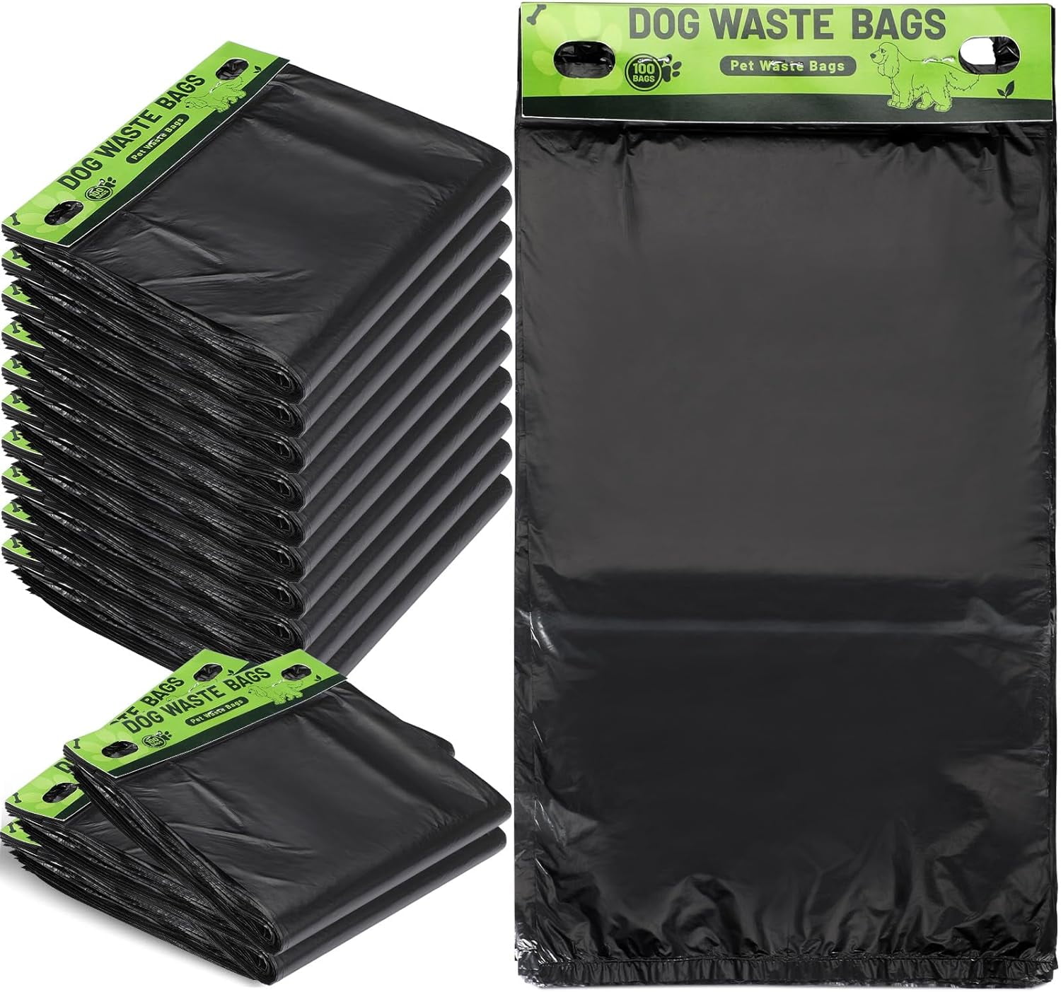 Pet Waste Bags Bulk, 2500 Pack Leakproof Easy Single Pull Bags for Poop Station Dispenser, Fit Hang Hole for Home and Outdoor Use