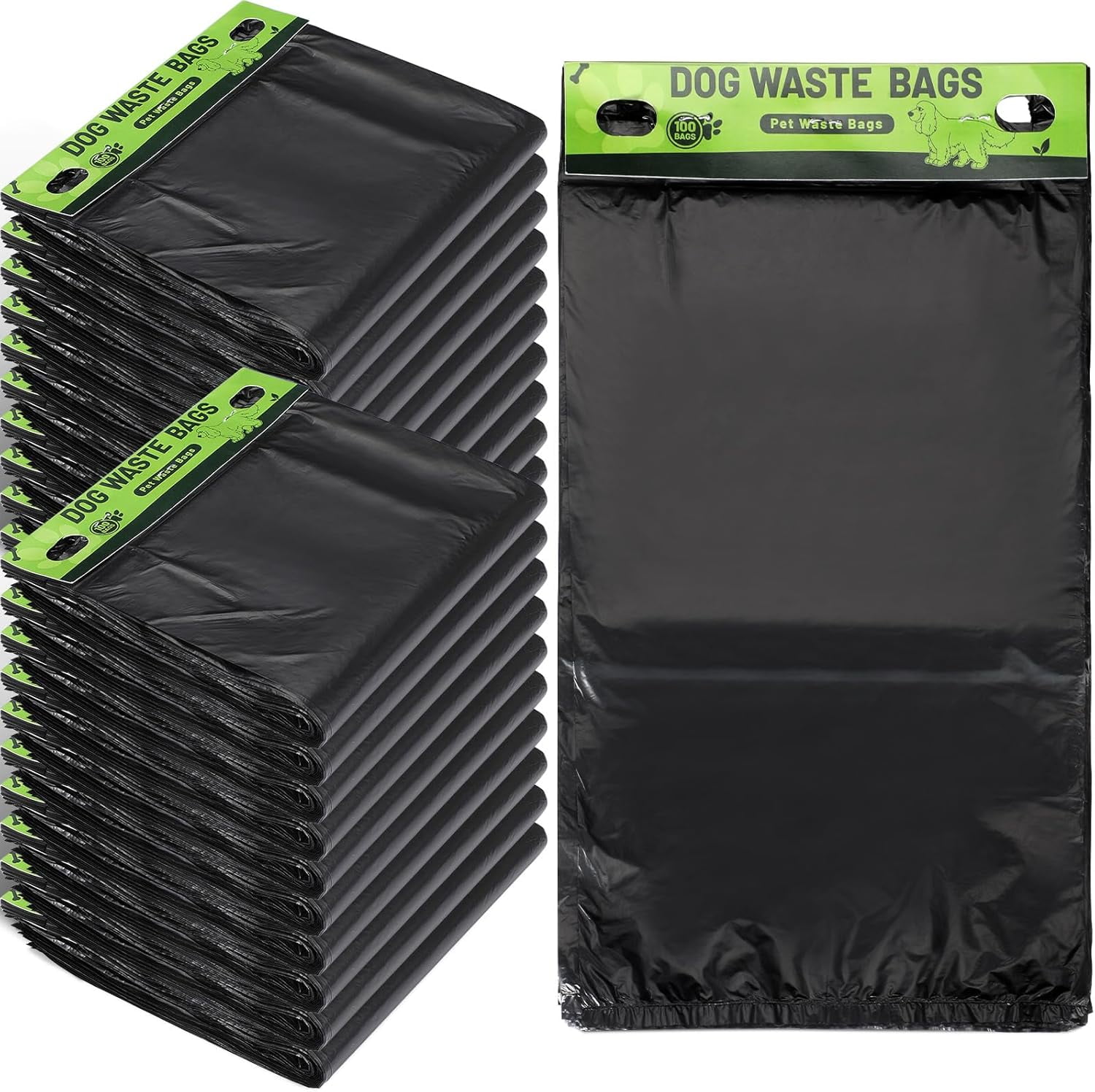 Pet Waste Bags Bulk, 2500 Pack Leakproof Easy Single Pull Bags for Poop Station Dispenser, Fit Hang Hole for Home and Outdoor Use