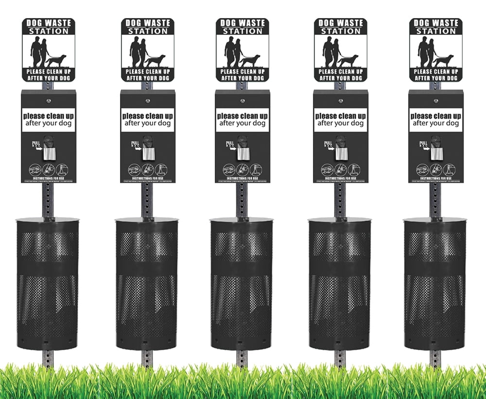 Pet Waste Station / Dog Waste Stations - Everything Included - Free 400 dog waste bags and 25 can liners