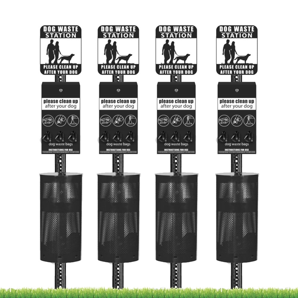 Pet Waste Station / Dog Waste Stations - Everything Included - Free 400 dog waste bags and 25 can liners
