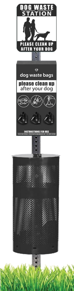 Pet Waste Station / Dog Waste Stations - Everything Included - Free 400 dog waste bags and 25 can liners