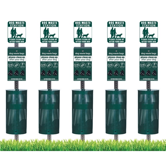 Pet Waste Station / Dog Waste Stations - Everything Included - Free 400 dog waste bags and 25 can liners